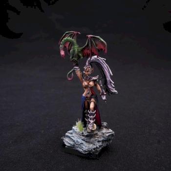 Dark Elf Princess with Dragonette (Avatars of War) by SavageDPainting