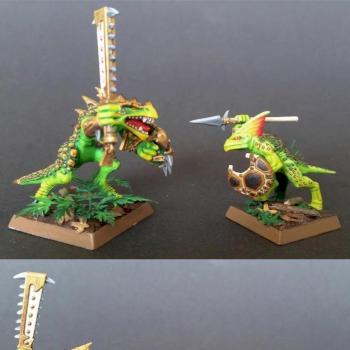 Lizardmen Saurus Warrior and Skink by Willi Vanilli