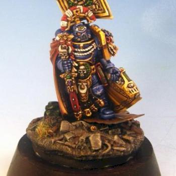 A better picture of my Ultramarine Captain by Kaine Larson