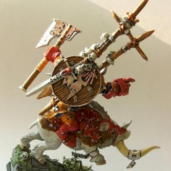 Gorbad Ironclaw on white boar by Krychu