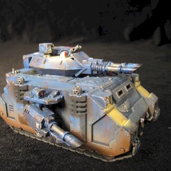 Weathered UltraMarines Predator with OSL lighting effects by studio222miniatures