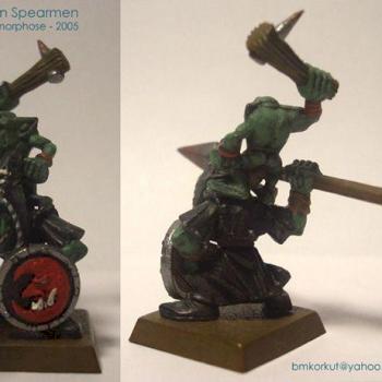 Night Goblin Spearman (my first mini) by metamorphose