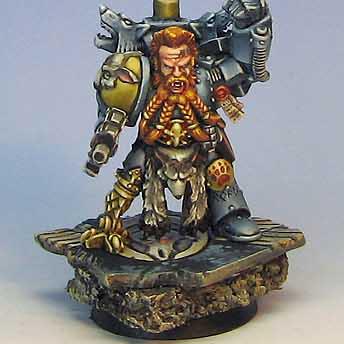 Warhammer 40k Space wolves Standard Bearer on sculpted base by Wappellious