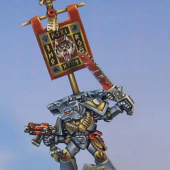 Warhammer 40k Space Wolves veteran on sculpted base by Wappellious