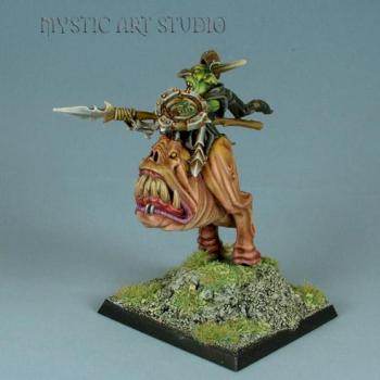 Night Goblin Boss on Giant Squig by Benesz