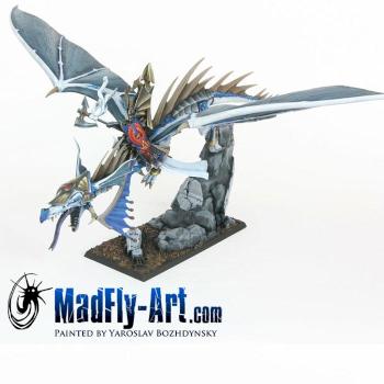 High Elf Lord on Dragon by MadFlyArtStudio