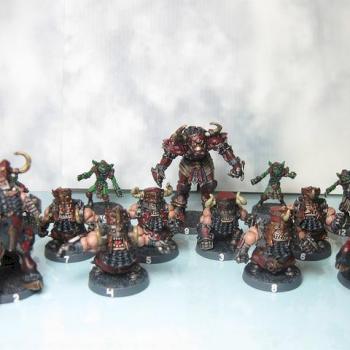 Chaos Dwarf Blood Bowl Team (Greebo Volmarian) by abrennan