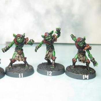 Chaos Dwarf Blood Bowl Team (Greebo Volmarian) Hobgoblins by abrennan