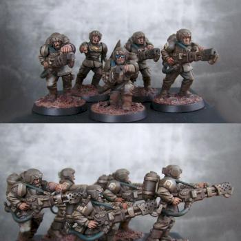Imperial Guard Platoon Command Squad (Flamers) by andee