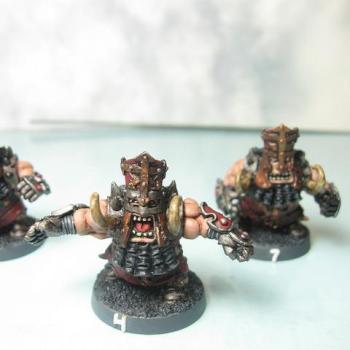 Chaos Dwarf Blood Bowl Team (Greebo Volmarian) Blockers by abrennan