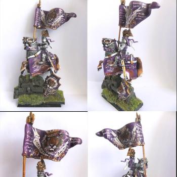 Warhammer Bretonnian Champion Knight of lion - Standard Bearer by tinman755
