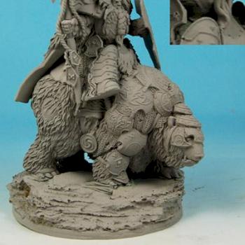 28mm / 30mm SF Celtic Warrior on War Bear conversion / sculpture by Scibor
