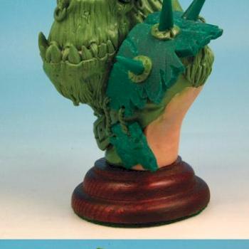 Ork Bust Greenstuff Sculpture total height 80 mm by Scibor