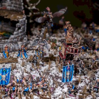 Wilhelm's company - Empire army on display board by Gwinn