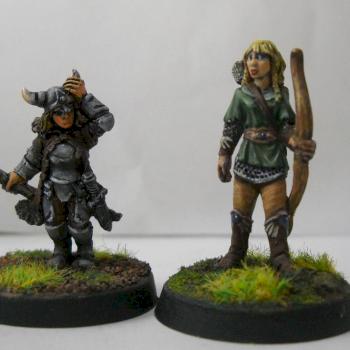 Female dwarf and elf by rzal123