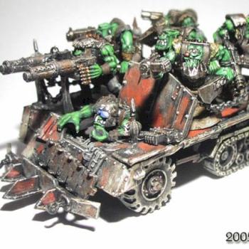 Gorkamorka Orkmob with truck by Grimsghull