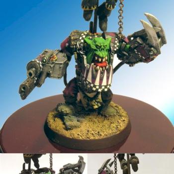 Orc Warboss with 'eavy armour arms and backpack by drsquid