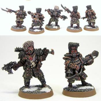 Vostroyan Squad with Officer (Seargent), Flamer and Lasgunners (Vostroyans) by richardvan
