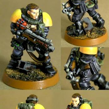 Imperial Fist scout with boltgun by Juan