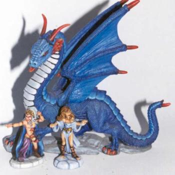 Blue Dragon with 2 Chicks by miniaturz