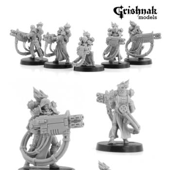 War Maidens with Heavy Weapon (set 2) by Grishnak Models