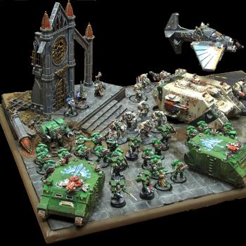 dark Angels Army with display stand by Pahaere