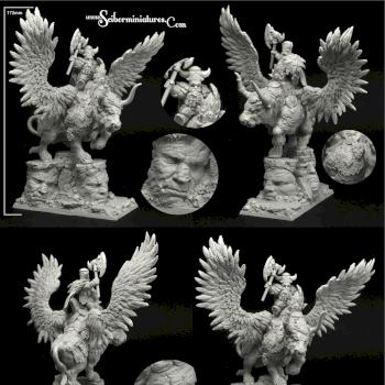 Evil Dwarf on War Bull by Scibor