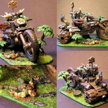 Ork warboss on bike by Fjugin