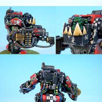 Ork Nob In Mega Armour by tristan