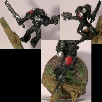 Attacking Black Templar Space Marine by fraggL