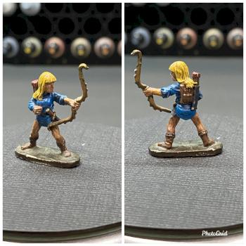 Female human archer in blue. by Blackheart651