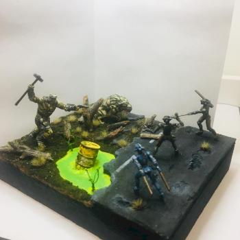 Supermutants vs Assaultron by Ophian