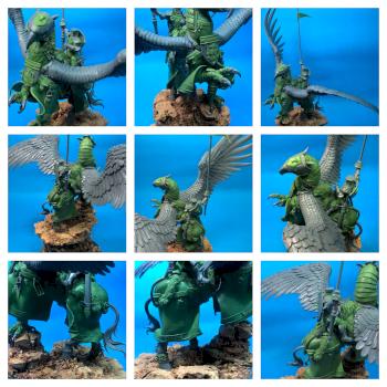Bretonnian King - Louen Leoncoeur Mounted on Hippogryph by thistledoo minis
