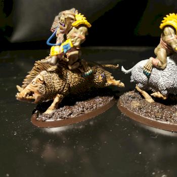 converted some ocr boar riders and a cyboar for 40k by 655 painting
