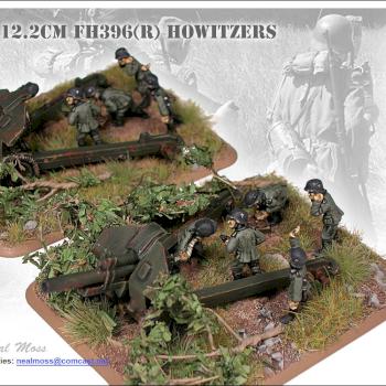 Flames of War - German 12.2cm FH296 Howitzers - Commission Work by MFAAC