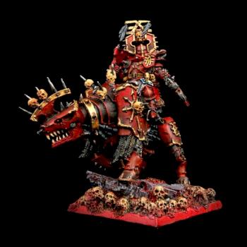Khorne Chaos Lord on Juggernaut by moojo