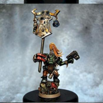 Orc Nob with Power Klaw and Waghhh!Banner by Jacek by GobBoss