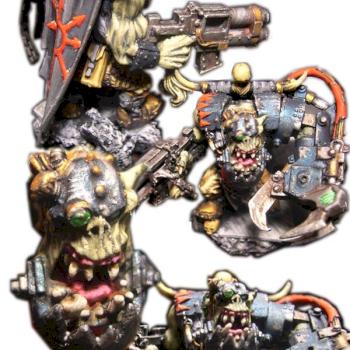 First Painted Nob in my Chaos Ork army by Whiteraven