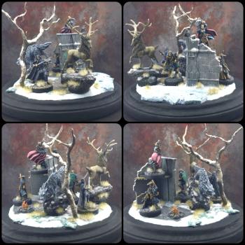 Pathfinder Adventurers on group display base. by BigMiniStudio