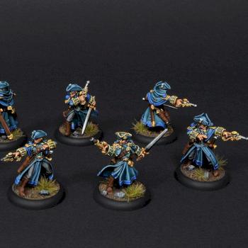 Cygnar Gun Mages with Officer Unit Attachment by BloodyBeast.com