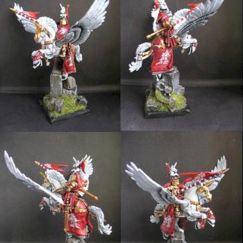 Warhammer Bretonnian Pegasus Knight of Unicorn by tinman755