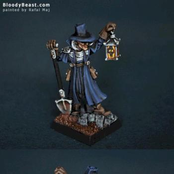 Reaper 02845: Townsfolk VI Gravedigger for Mordheim by BloodyBeast.com