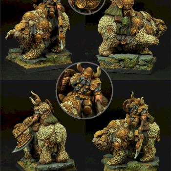 Dwarf Warrior on War Bear by Scibor