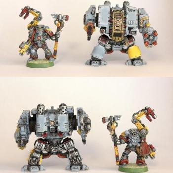 Space Wolves Dreadnought with Iron Priest by austinio