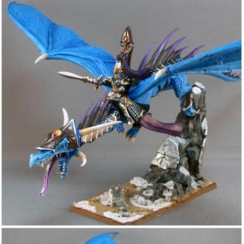 Dark Elves Lord On Dragon by Miniature Art Studio