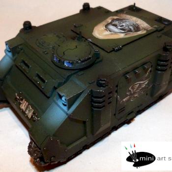 Dark Angels Rhino freehanded by miniartstudios