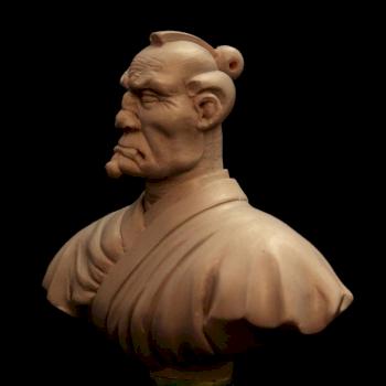 Baldy topknot Samurai by Crookedjaw