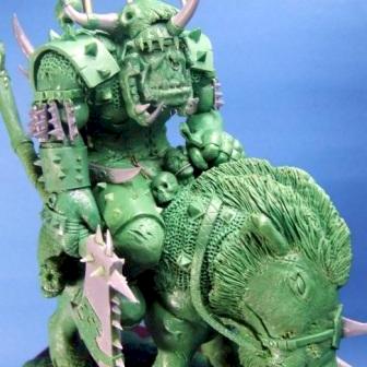 Mounted Orc Warlord Sculpture - 75mm Scale by thistledoo minis