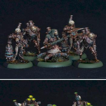 Cryx - Necrotech and scrap thralls by Shi Vral
