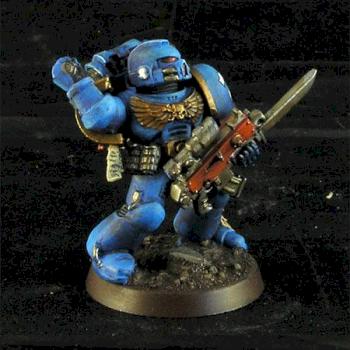 Space marine from Ultramarine Chapter by Idler studio